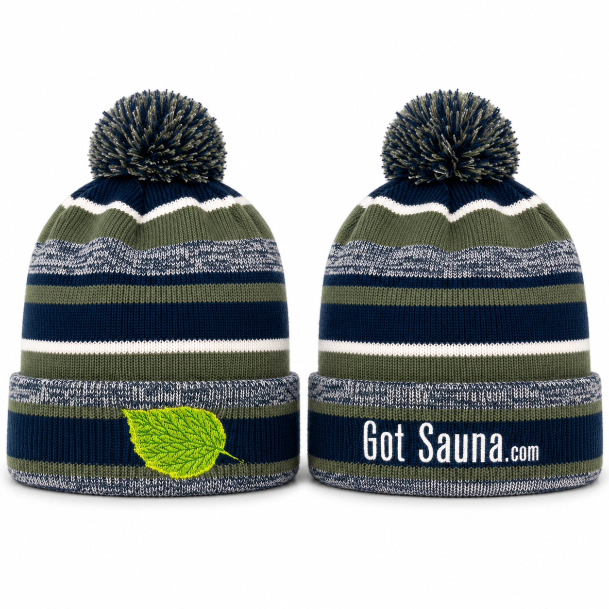 Got Sauna New Era Sideline Fleece Lined Navy Pom Pom Beanie